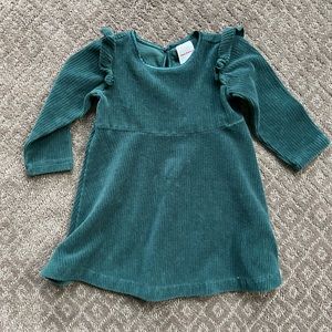 Hanna Andersson velvet dress and gold tights